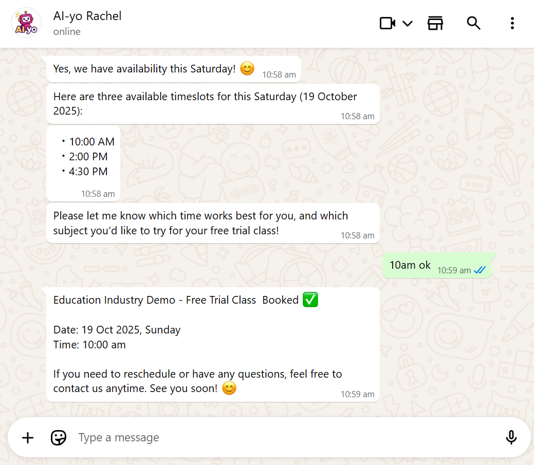 Automate Free Trial Class & Enquiries